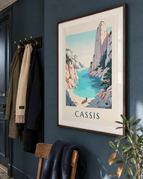 Affiches Cassis : affiche de la collection encadrée dans un intérieur