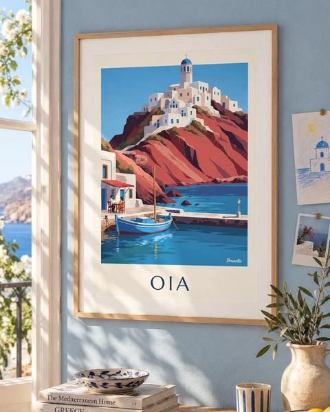 Affiches Grèce : affiche de la collection encadrée dans un intérieur