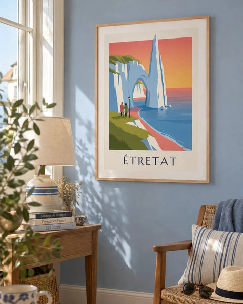 Affiches Normandie : affiche de la collection encadrée dans un intérieur