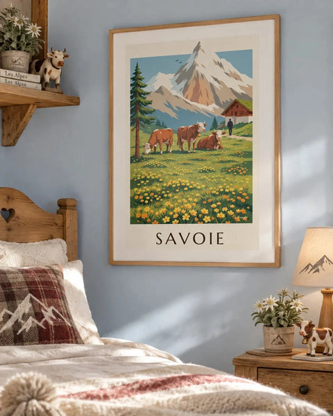 Affiches Savoie : affiche de la collection encadrée dans un intérieur