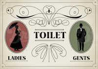 Affiche WC rétro Ladies et Gents