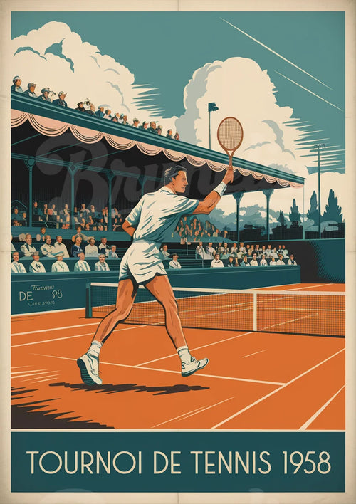 Affiche du tournoi international de tennis 1958