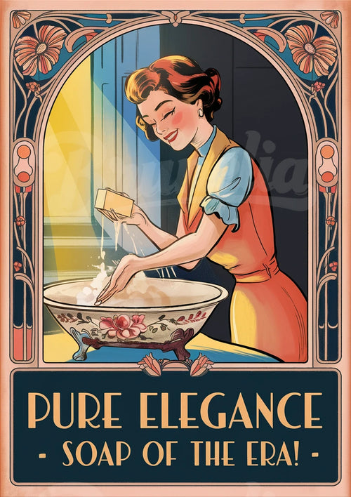 Affiche savon Pure Elegance femme Art déco années 1930
