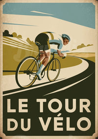 Affiche cyclisme Tour du Vélo style Art déco 1920
