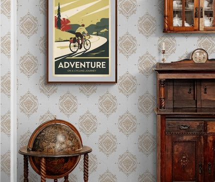 Affiche vintage aventure à vélo