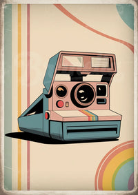 Affiche appareil photo Polaroid rétro années 70