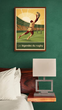 Affiche Le Rugbyman Légendaire Art Déco Vintage