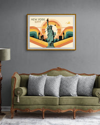 Affiche Statue de la Liberté style Art déco New York