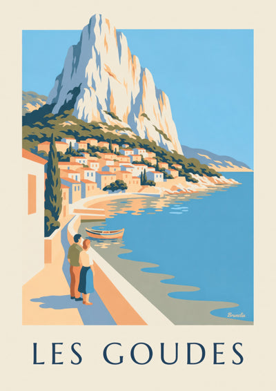 Affiche Les Goudes vue de la mer : l'affiche entière
