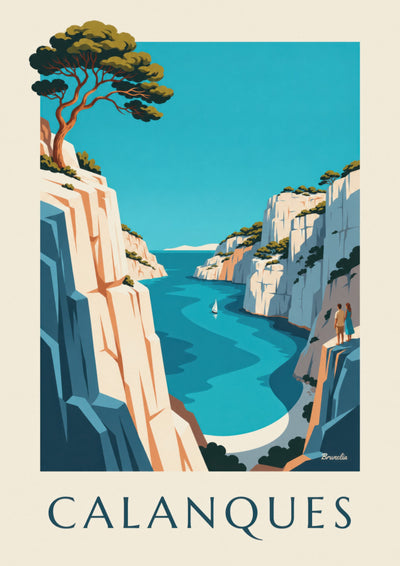 Affiche calanque d'En-Vau à Marseille : l'affiche entière