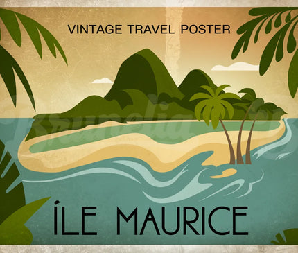 affiche vintage ile maurice
