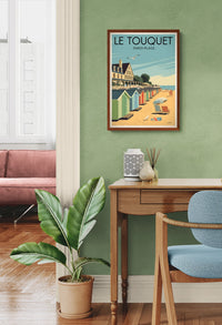 Affiche Le Touquet Paris-Plage cabines de bain colorées