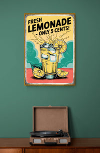 Affiche Limonade fraîche rétro années 1950 Publicitaire