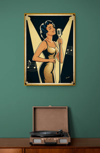 Affiche chanteuse cabaret Art déco années 1940