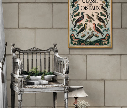 affiche vintage oiseaux