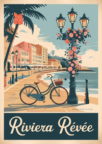 Affiche – Balade Vintage sur la Côte en Vélo Fleuri