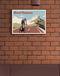 Affiche cycliste Mont Ventoux avec coureur en montée