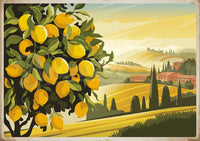 Affiche Citronnier Toscan Style Art Déco Années 1930