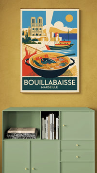 Affiche Bouillabaisse Marseille recette provençale
