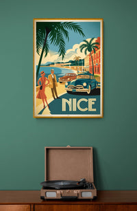 Affiche Côte d'azur style Art Déco 1930 Nice