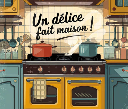 Affiche cuisine familiale rétro
