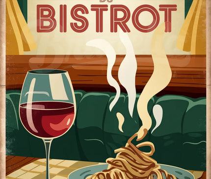 Affiche menu bistrot rétro