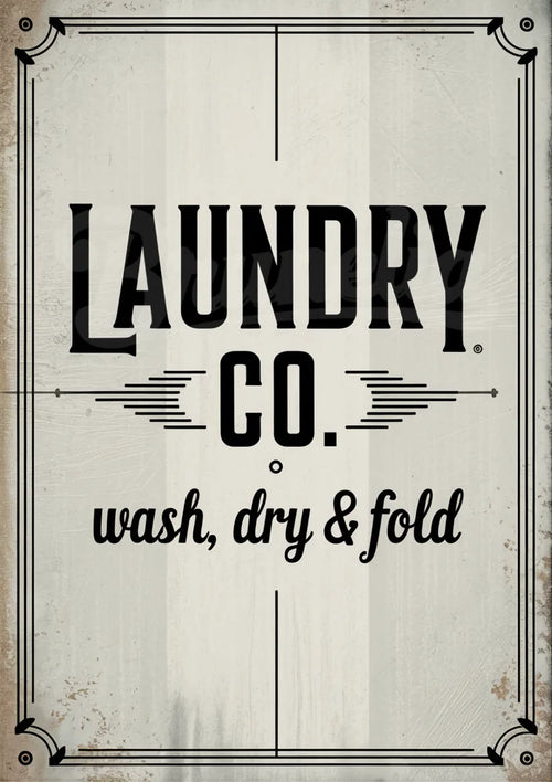 Affiche décorative style vintage - Laundry Co. rustique