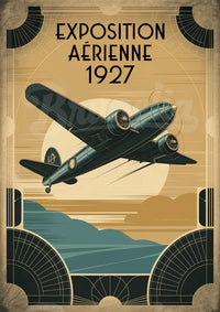 Illustration aéronautique rétro – Avion vintage de 1927