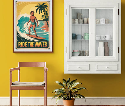 Affiche vintage surf old school