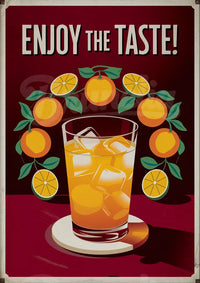 Affiche Jus d'orange frais années 1930 Publicitaire