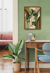 Affiche Monstera Décoratif Art Déco Rétro