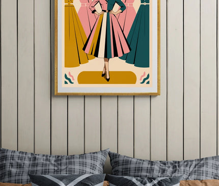 Affiche vintage robe années 60