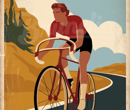 Affiche vintage guidon recourbé