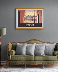 Affiche Basilique Fourvière style Art Déco Lyon