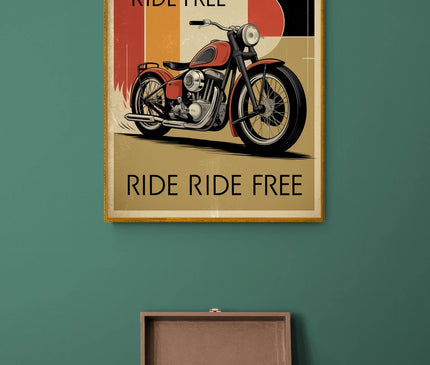 Affiche moto custom vintage