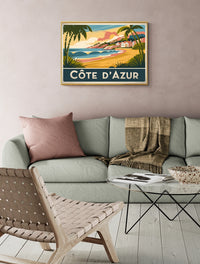 Affiche Côte d'Azur style Art déco années 1930