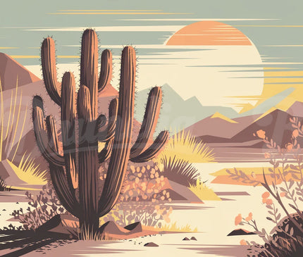 affiche vintage cactus