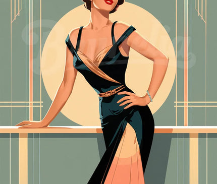 Affiche mode rétro femme 1
