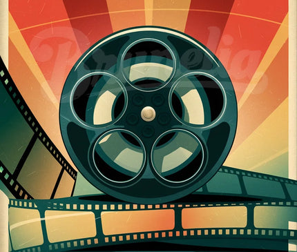 Affiche bobine de film vintage
