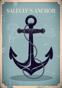 Affiche ancre marine style Art Déco vintage