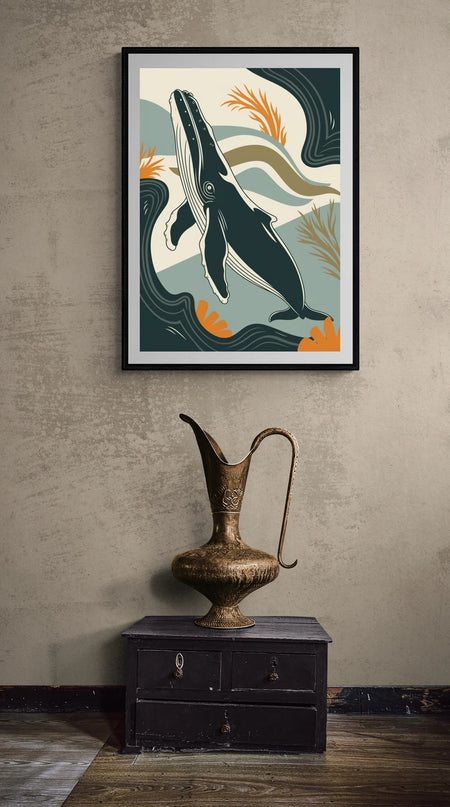 affiche baleine vintage