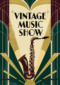 Affiche Art Déco Saxophone – Ambiance Musicale Chic