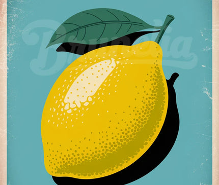Affiche publicitaire citron vintage