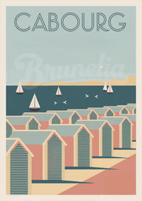 Affiche Cabines Pastel et Voiliers | Ambiance Calme