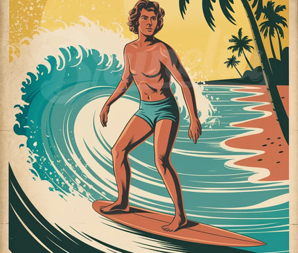 Affiche vintage surf old school