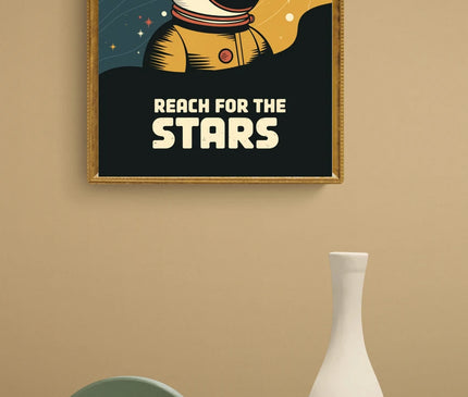 Affiche vintage casque spatial rétro