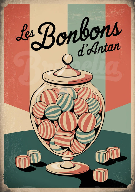 Affiche bonbons anciens