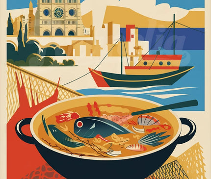 Affiche vintage bouillabaisse