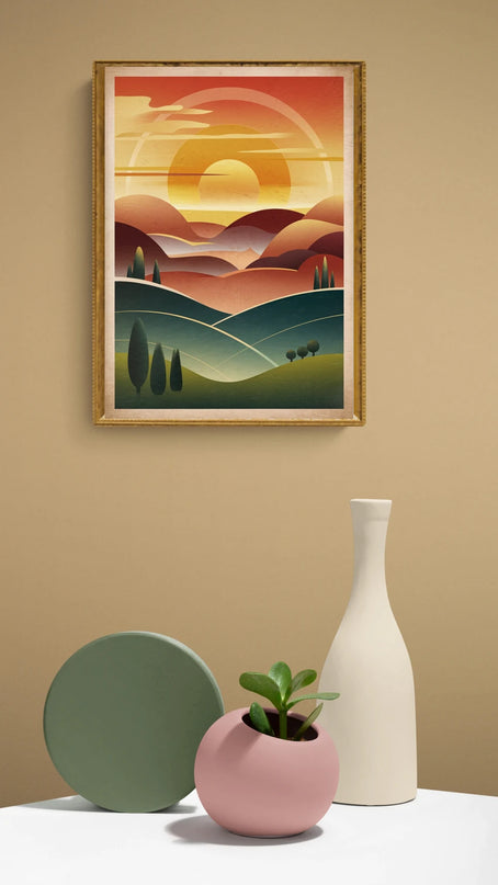 Affiche vintage lever de soleil