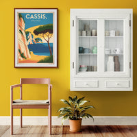 Affiche Cassis Côte d'Azur falaises méditerranée
